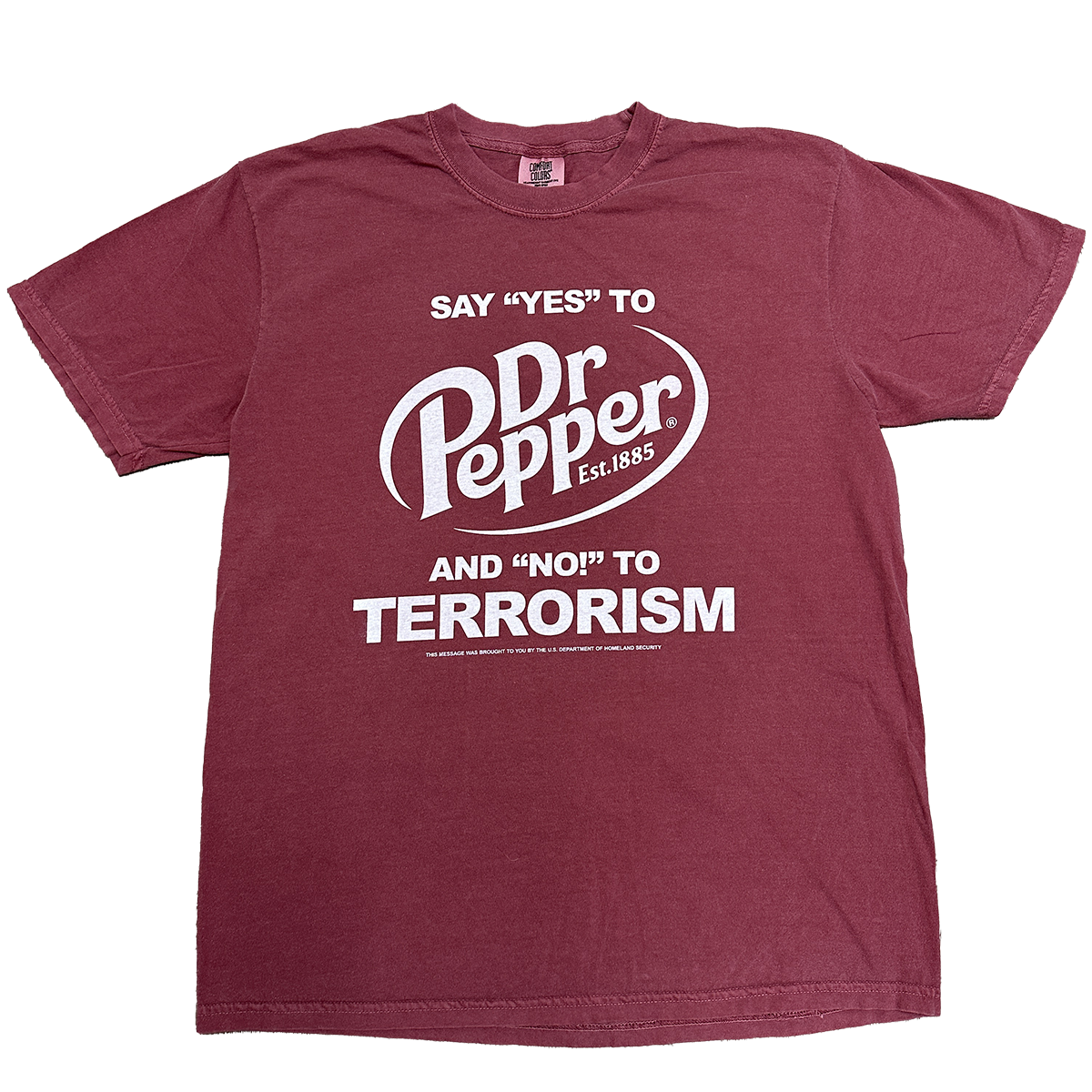 say yes to dr pepper and no to terrorism shirt cryingintheclub