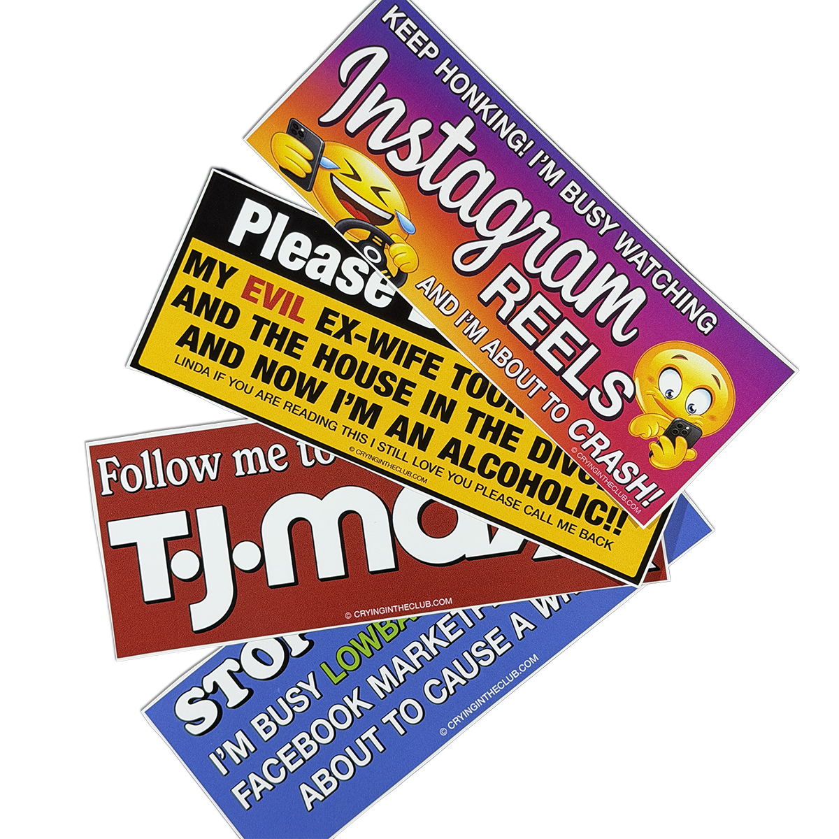 Crying in the Club Shirts Bumper Sticker Variety Pack 2