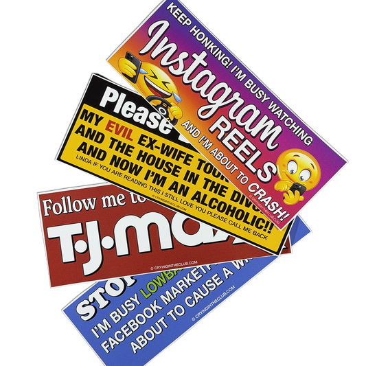 Crying in the Club Shirts Bumper Sticker Variety Pack 2