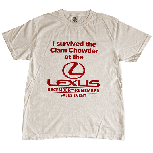 I SURVIVED THE CLAM CHOWDER AT THE LEXUS DECEMBER TO REMEMBER SALES EVENT